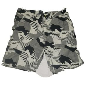 American Rag Slim Fit‎ Blue White Print Flat Front Chino Shorts Size 36
